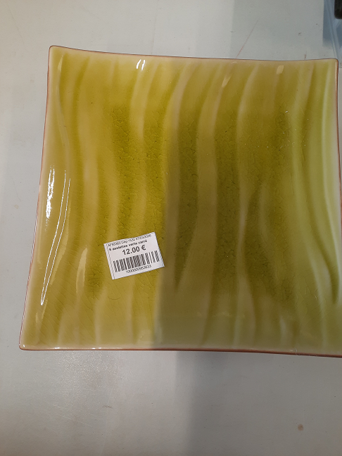 6 assiettes verte carré