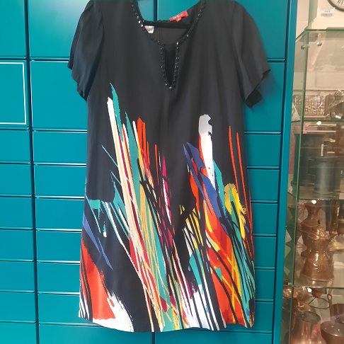 Robe noire et couleurs  Derhy T XL