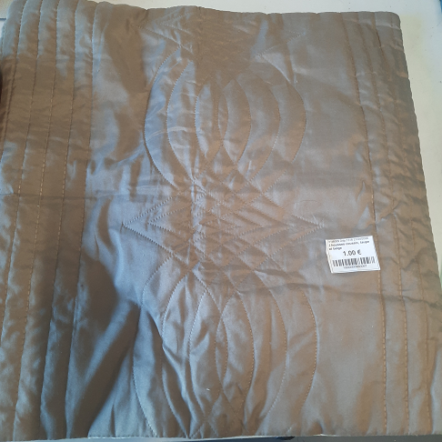 2 housses coussin, taupe et beige