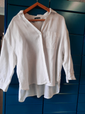 chemisier blanc en lin, marque Bréal, taille 48