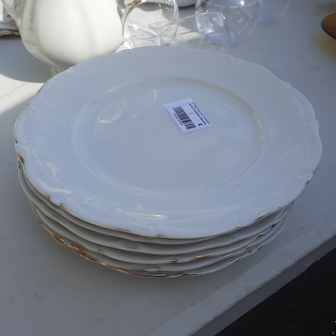 lot de 6 assiettes blanches