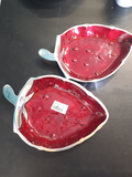 2 corbeilles forme feuille