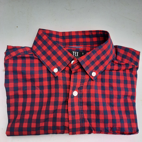 Chemise homme carreaux marine/rouge Tex s