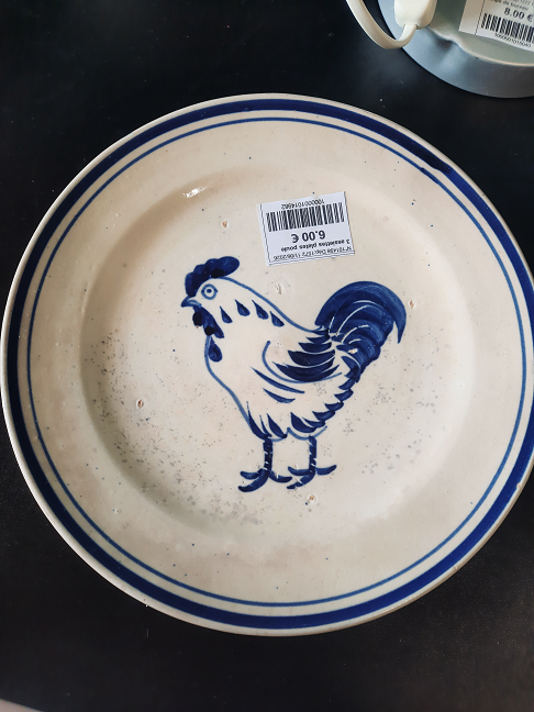 3 assiettes plates poule
