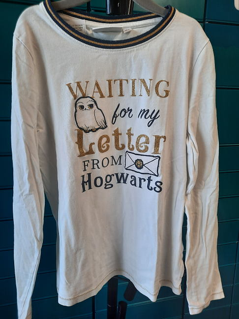 T-shirt Harry Potter blanc manches longues 12 ans