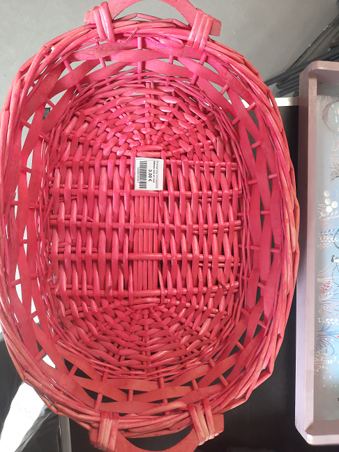 plateau rose en osier