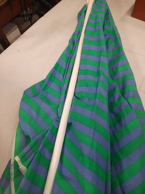 Parasol rayé bleu/ vert  bricolage