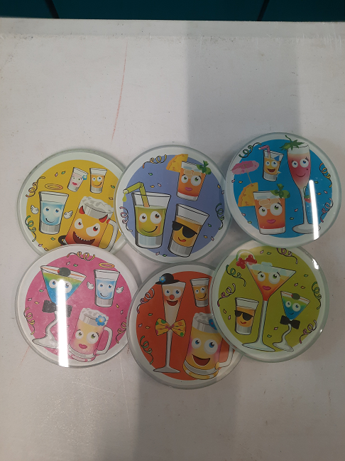 6 dessous verres rond.