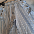 pantalon marque Damart élastiqué T40 (rayé blanc et bleu ciel)