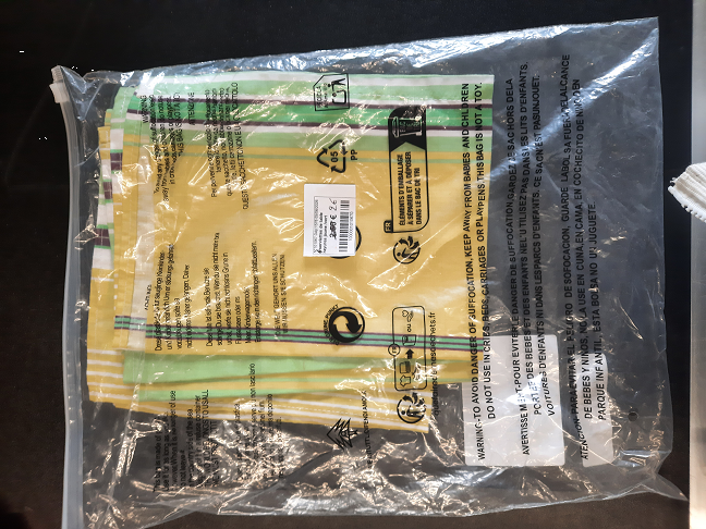 5 serviettes de table rayures jaune /vert