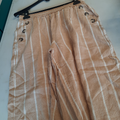 pantalon marque Damart élastiqué T40 rayé marron clair et blanc
