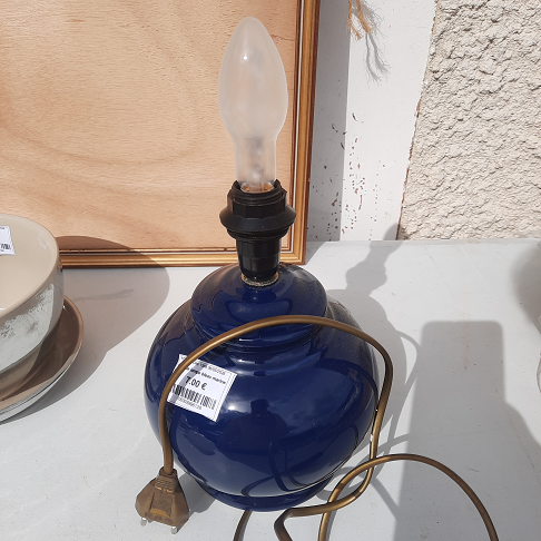Pied de lampe bleau marine