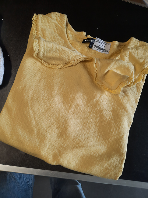 tee-shirt bonobo col claudine jaune