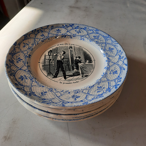 lot 7 assiettes Jules Vieillard "les beaux jours de la vie"