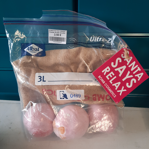 3 boules de bain sac jute beauté