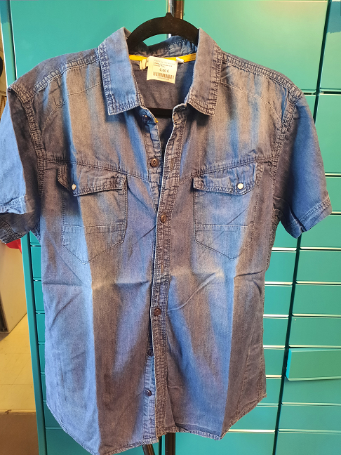 chemise H en jean's M courtes  T L