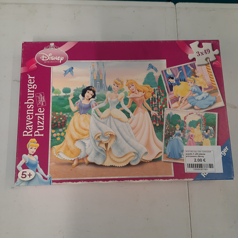 puzzle 3 x49 pieces princesses disney