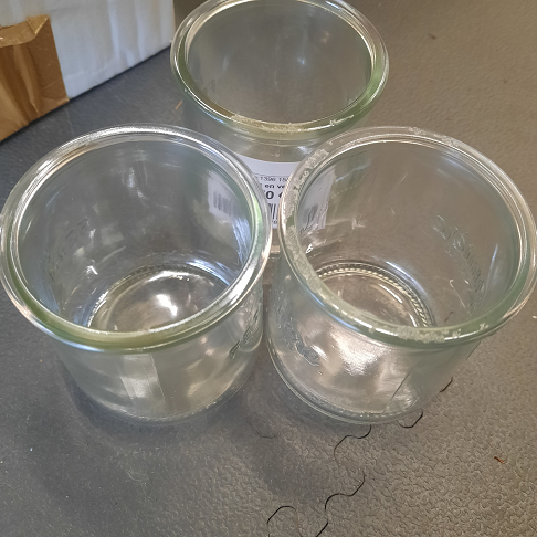 lot de 3 pots en verre