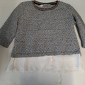 -PULL Motif noir et blanc, encolure dorée BREAL