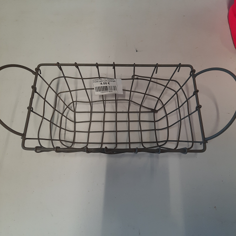 Panier métal gris rectangle