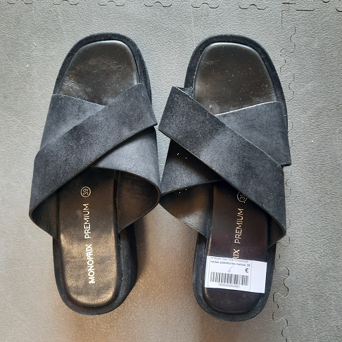 mules plateforme noires 39