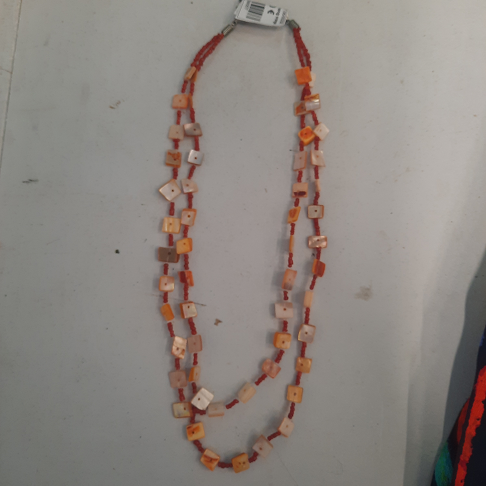 Collier double rang orange