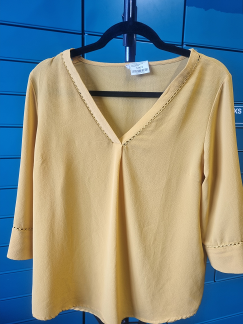 chemise 3/4 manche moutarde tm