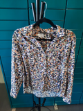 chemisier imprimé fantaisie en coton , fond noir