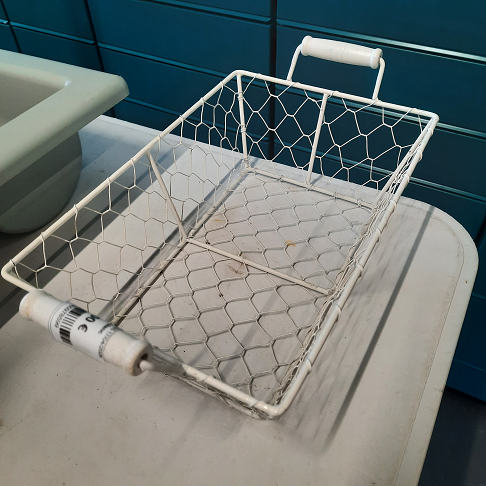 Panier métal blanc rectangle