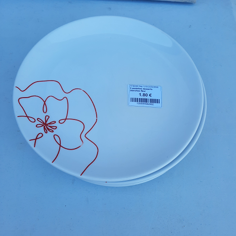5 assiettes desserts blanches fleur