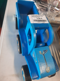 petit tracteur bleu avec remorque bois