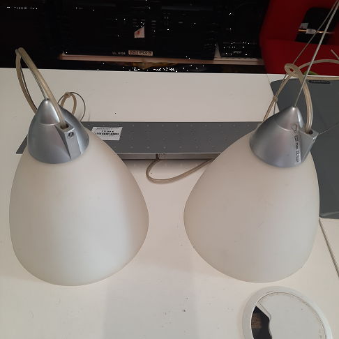 lustre alu blanc 2 suspensions
