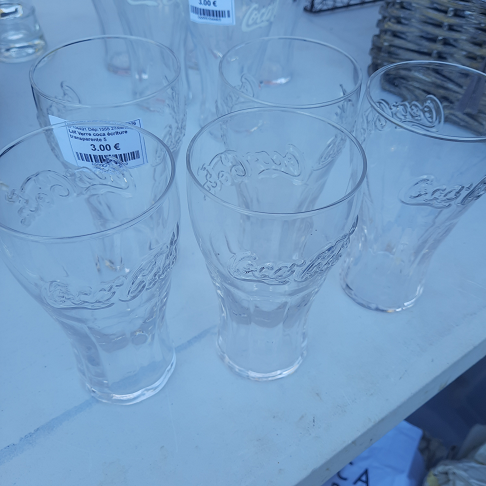 Lot Verre coca écriture transparente 5