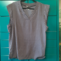 haut bleu marine fleurie U taille 2