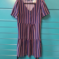 Robe MC bleue blanc rouge à rayures T40