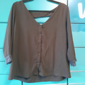 Haut noir femme manches mi-longues   taille M/L