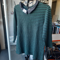 haut vert/noir col Claudine
