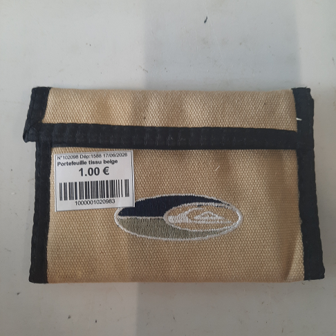 Portefeuille tissu beige