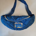 Sac banane bleu  Daniel Hechter, double fleurs
