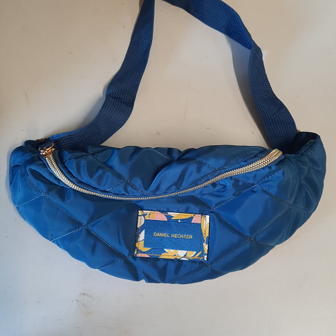 Sac banane bleu  Daniel Hechter, double fleurs
